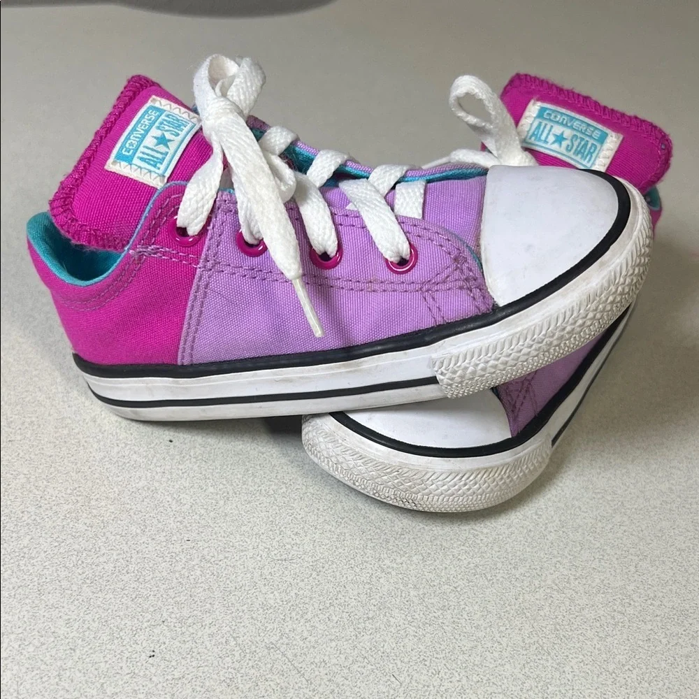 Converse Kids Colorblock Purple and Pink Low Top Sneakers